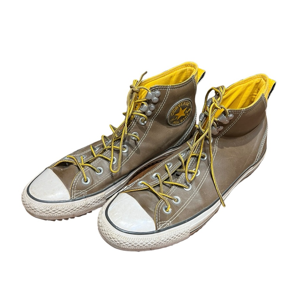 Converse High Top Boot, Brown w/Yellow Accents. Good Condition, some minor wear.